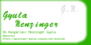 gyula menzinger business card